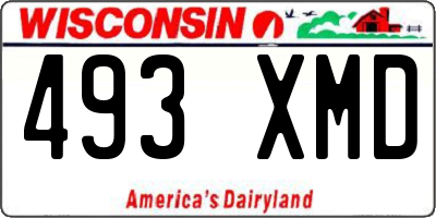 WI license plate 493XMD