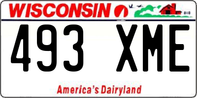 WI license plate 493XME