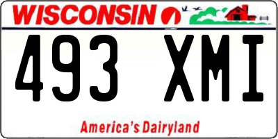 WI license plate 493XMI
