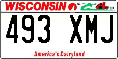 WI license plate 493XMJ