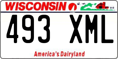 WI license plate 493XML