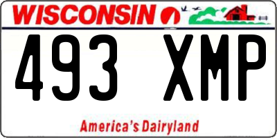 WI license plate 493XMP