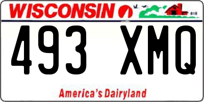 WI license plate 493XMQ