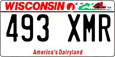 WI license plate 493XMR