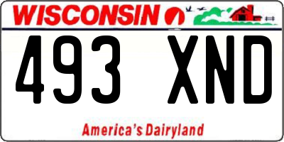 WI license plate 493XND