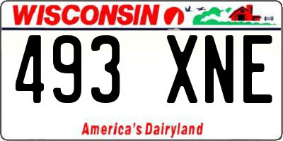WI license plate 493XNE