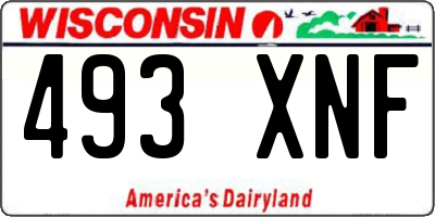 WI license plate 493XNF