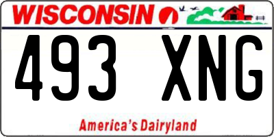 WI license plate 493XNG
