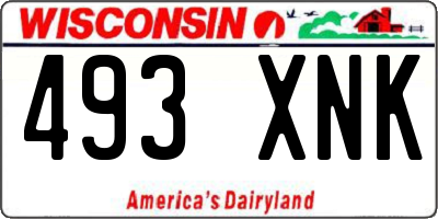WI license plate 493XNK