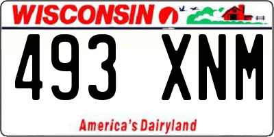 WI license plate 493XNM