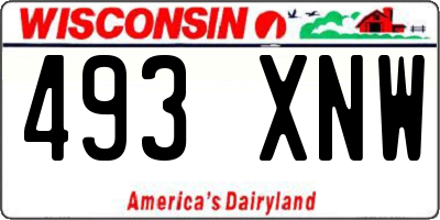 WI license plate 493XNW