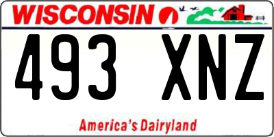 WI license plate 493XNZ