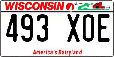 WI license plate 493XOE