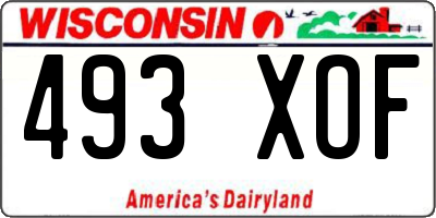WI license plate 493XOF