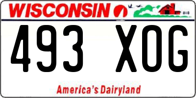 WI license plate 493XOG