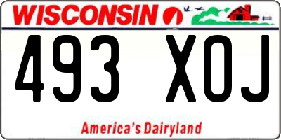 WI license plate 493XOJ