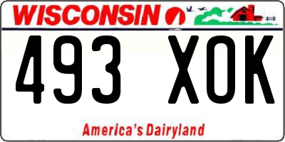 WI license plate 493XOK