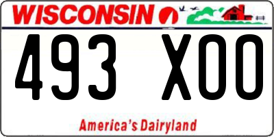 WI license plate 493XOO