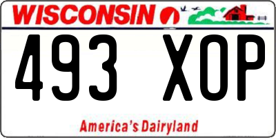 WI license plate 493XOP