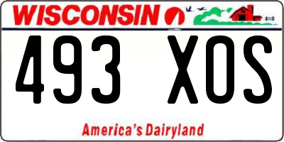 WI license plate 493XOS