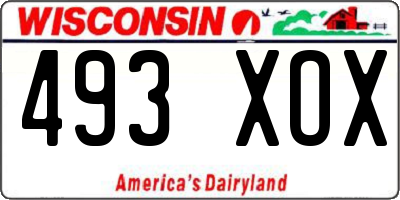 WI license plate 493XOX