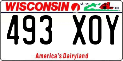 WI license plate 493XOY