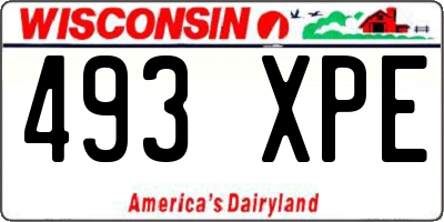 WI license plate 493XPE