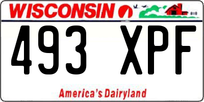 WI license plate 493XPF