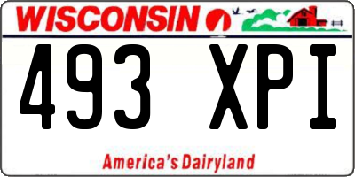 WI license plate 493XPI