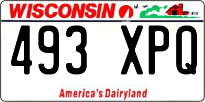 WI license plate 493XPQ