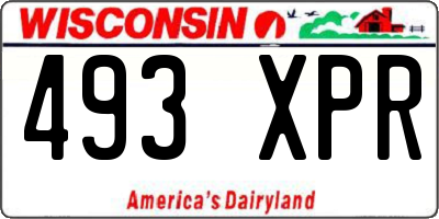 WI license plate 493XPR