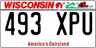 WI license plate 493XPU