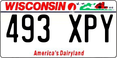 WI license plate 493XPY