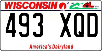 WI license plate 493XQD