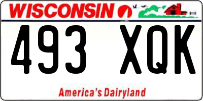 WI license plate 493XQK