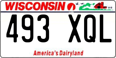 WI license plate 493XQL