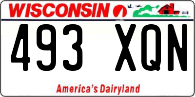 WI license plate 493XQN