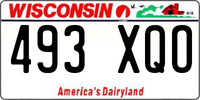 WI license plate 493XQO