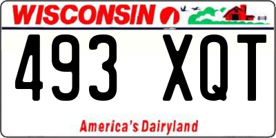 WI license plate 493XQT