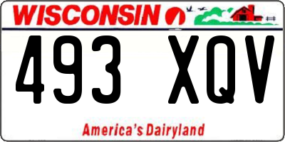 WI license plate 493XQV