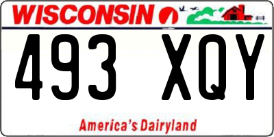WI license plate 493XQY
