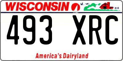 WI license plate 493XRC
