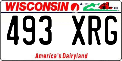 WI license plate 493XRG