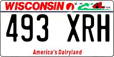 WI license plate 493XRH