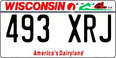 WI license plate 493XRJ