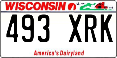 WI license plate 493XRK