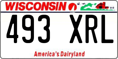 WI license plate 493XRL