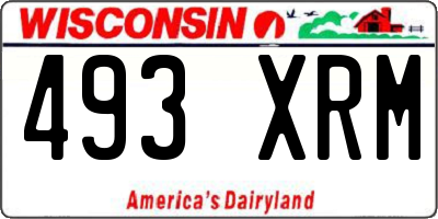 WI license plate 493XRM