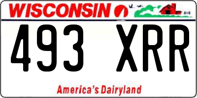 WI license plate 493XRR