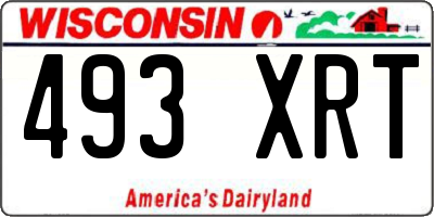 WI license plate 493XRT